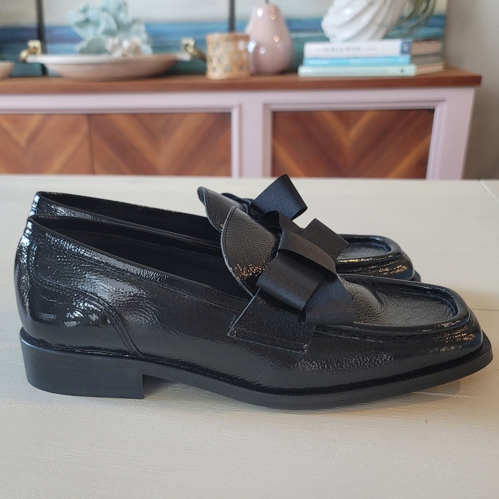 🆕️ Anthropologie Maeve Bow Square Toe Loafers - Picture 10 of 13